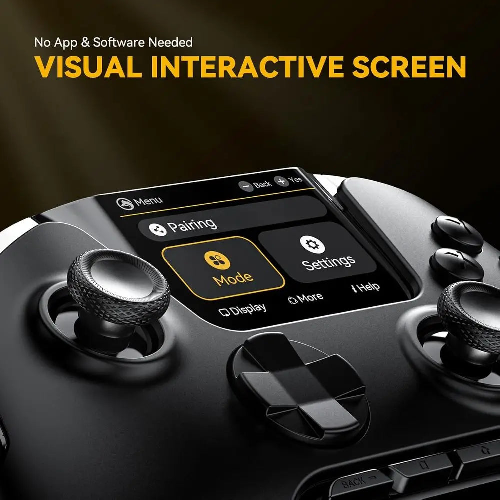 Wireless Gaming Controller for PC, Switch, iOS, and Android with Hall Effect Stick, RGB Lighting, Remappable Buttons, and 1800mA
