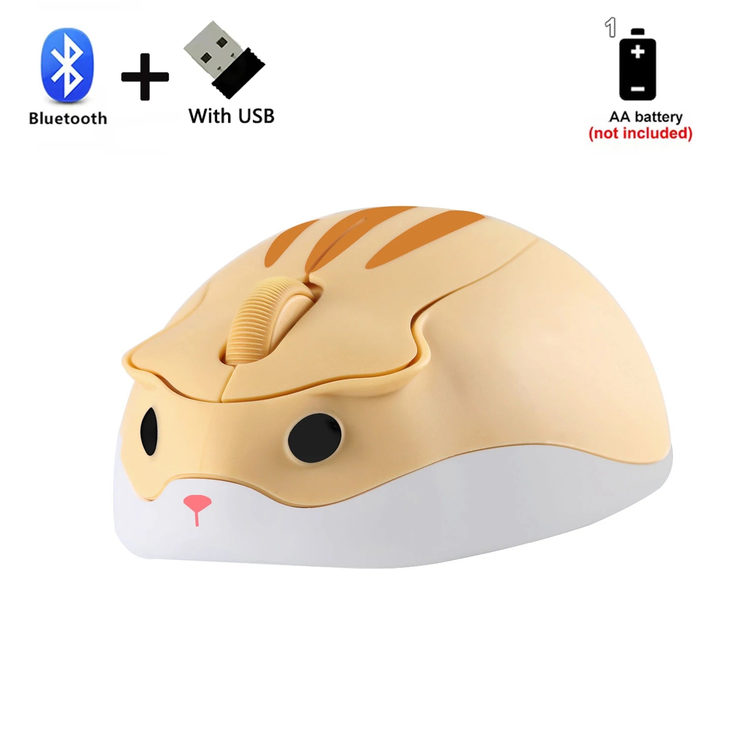 Bluetooth+2.4G Wireless Cute Mouse Hamster Cartoon USB Creative Mute Mause Ergonomic Mini 3D Optical Kid Gift Mice For PC Laptop