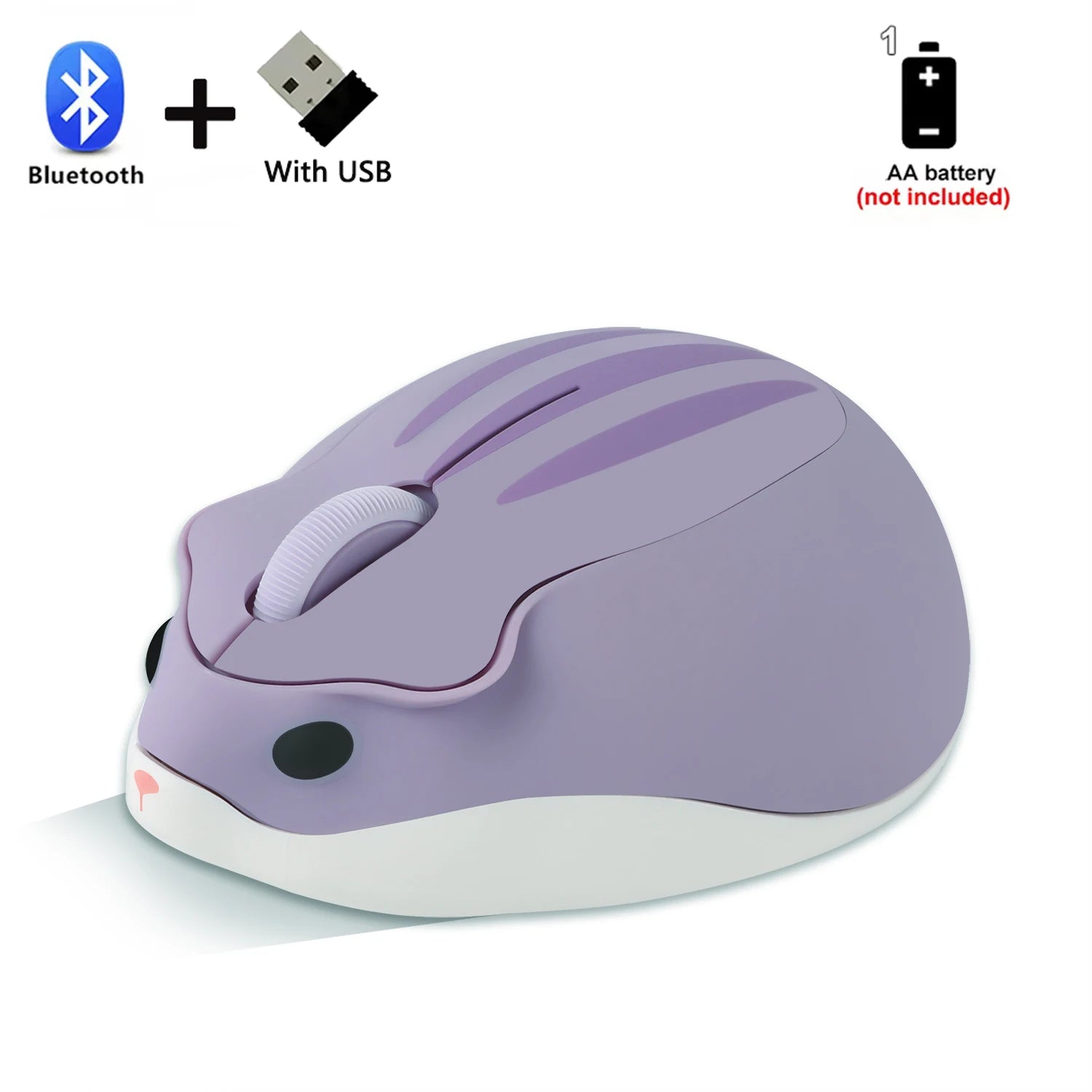 Bluetooth+2.4G Wireless Cute Mouse Hamster Cartoon USB Creative Mute Mause Ergonomic Mini 3D Optical Kid Gift Mice For PC Laptop