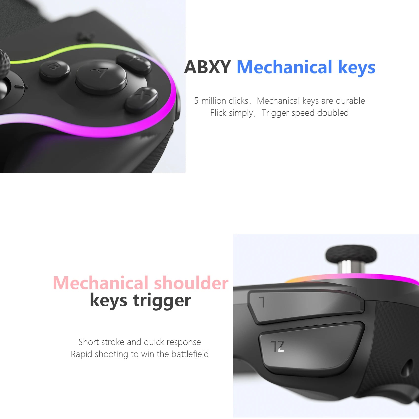 LinYuvo Retro Gamepad KS63 for Switch OLED with Dazzle Color,Programming ,Vibration Adjustment & Six-Axis Somatosensory