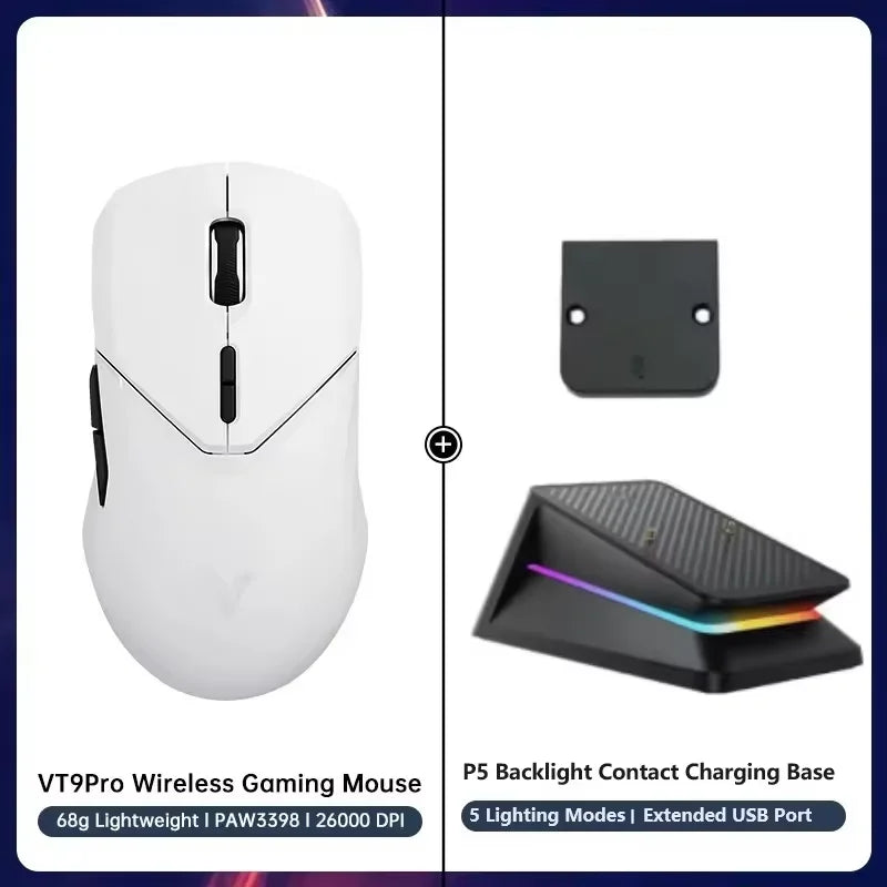 Rapoo VT9PRO 4K Wireless Gaming Mouse Superlight 26000DPI 4KHz Polling Rate 0.25ms Response Time 180H BatteryLife PAW3398