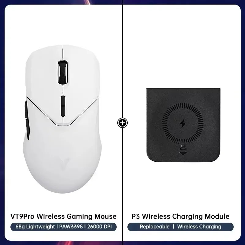Rapoo VT9PRO 4K Wireless Gaming Mouse Superlight 26000DPI 4KHz Polling Rate 0.25ms Response Time 180H BatteryLife PAW3398