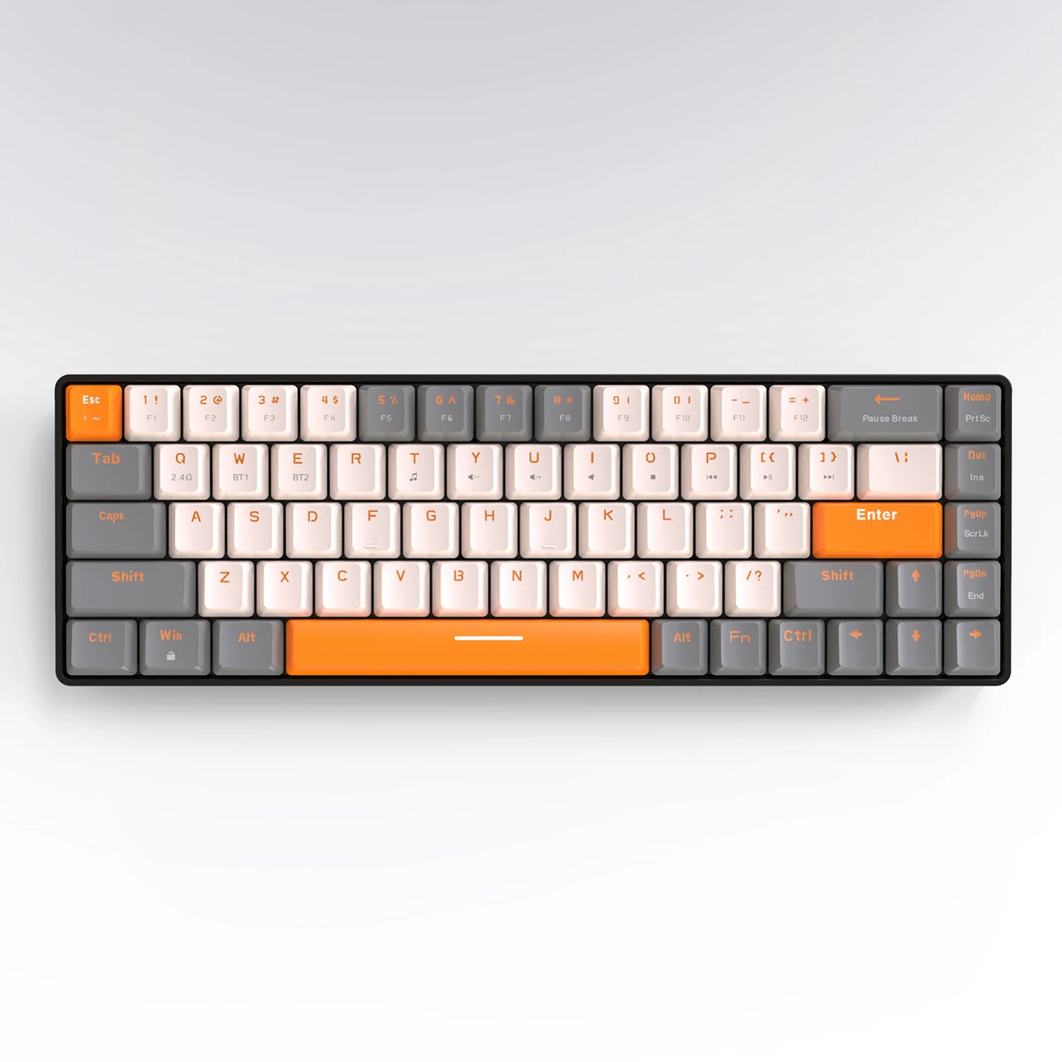 K68 Mini 68-Key Dual Mode Wireless Mechanical Keyboard Hot-Swappable Red Switch for PC iPhone iPad,K68 Keyboard