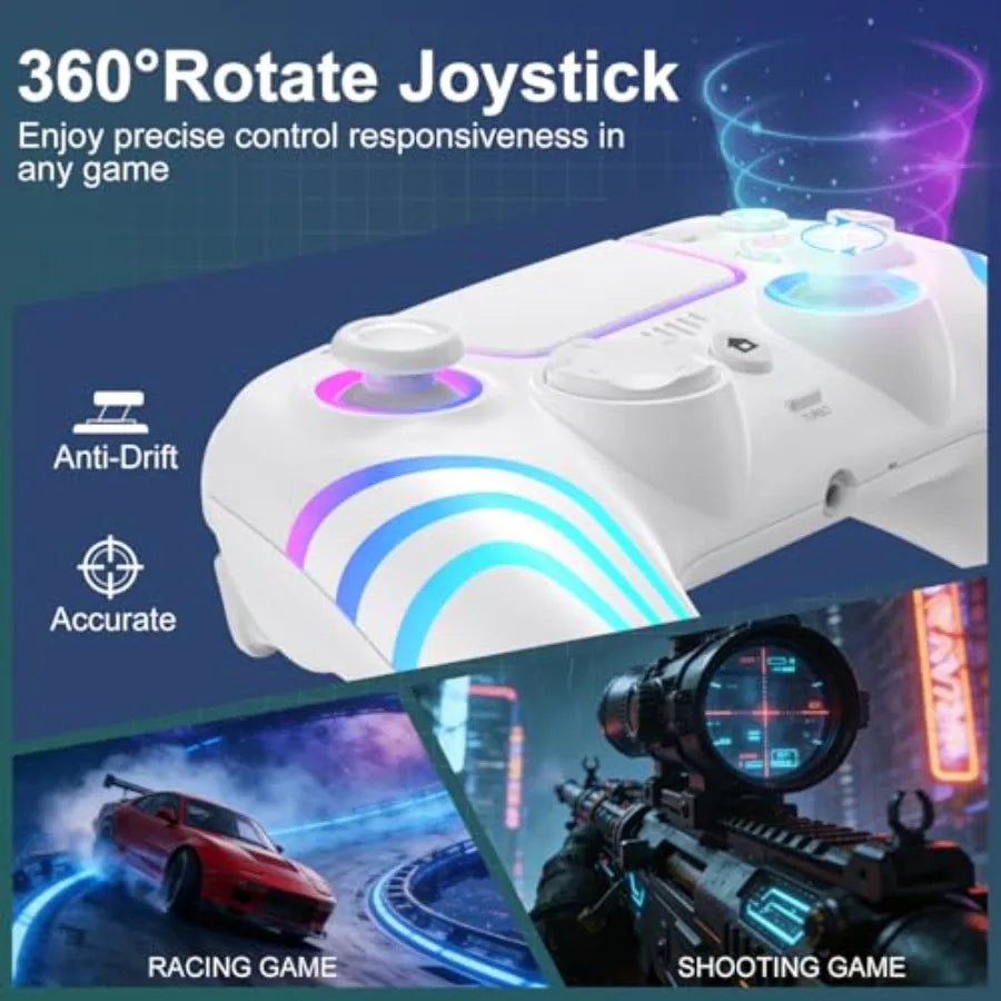 Wireless Controller for PS5 with RGB Lighting Compatible with PS5 Controller/Windows PC /Android/iOS