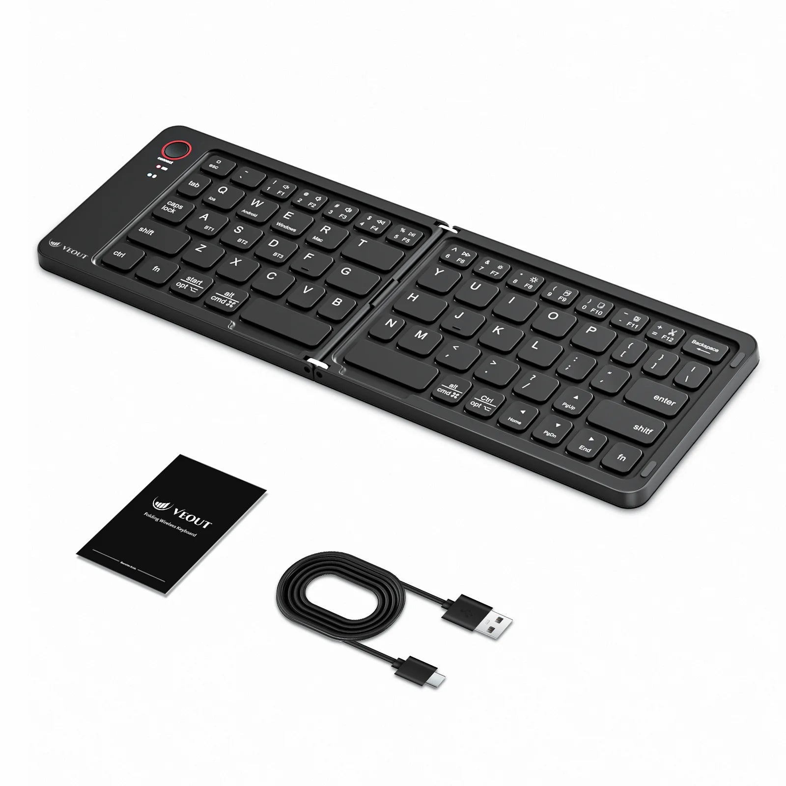 E4 Wireless Folding Keyboard Black White Pink Purple Four Colors Optional Compact Wireless Keyboard for Mobile Devices